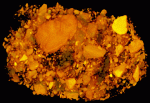 Groundmass and glassy clasts rendered transparent, showing 3D distribution of rock clasts.